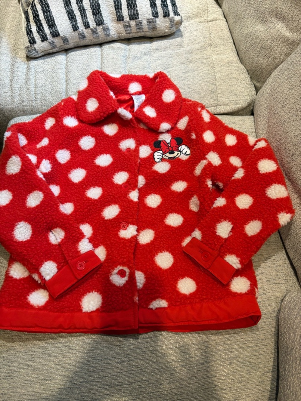 Disney Red and White Polka Dot Minnie Fleece Jacket